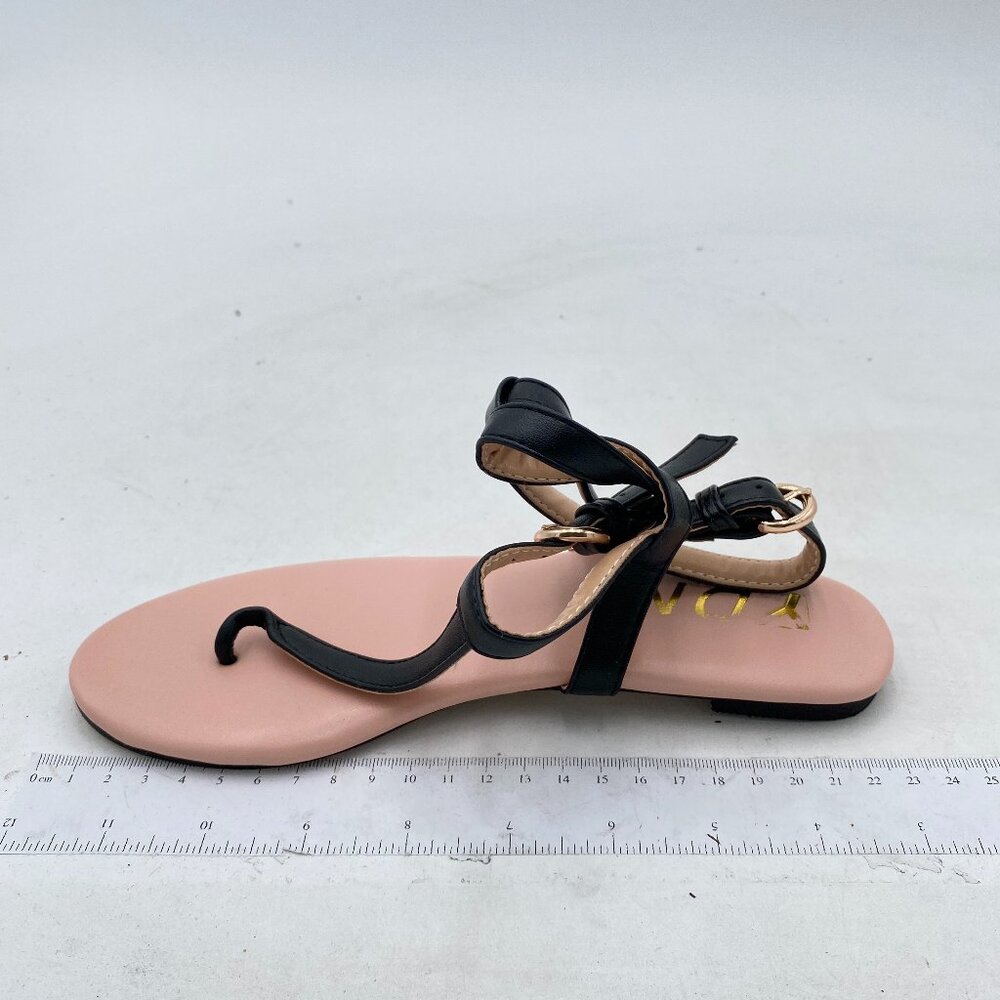 YDN Black Flip Flop Sandal Thong Flats Shoes Ankle Strap sandals
